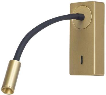 LED wandlamp Mine, goudkleurig, aluminium, hoogte 14 cm goud, helder