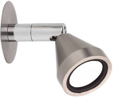 LED wandlamp Mini, draaibaar, nikkel, 5.000K mat geborsteld nikkel, chroom