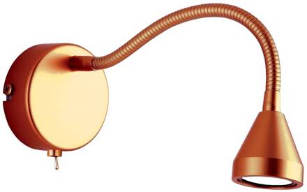 LED wandlamp Mini, flexibele arm, antiek, 5.000K brons antiek mat