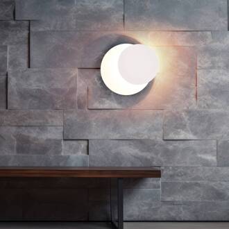 LED wandlamp Mio, ronde lens, mat wit, indirect wit mat