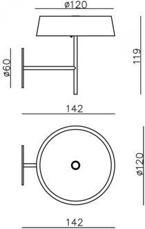 LED wandlamp Miram met accu, dimbaar, blauw