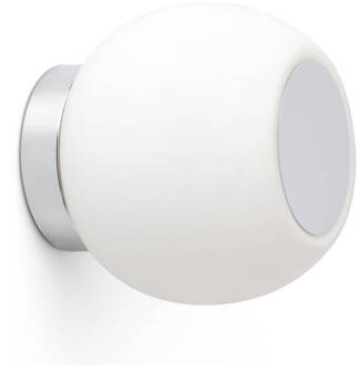 LED wandlamp Moy in chroom met glazen kap chroom, wit