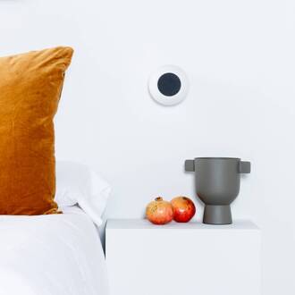 LED wandlamp Moy in zwart met glazen kap mat zwart, wit