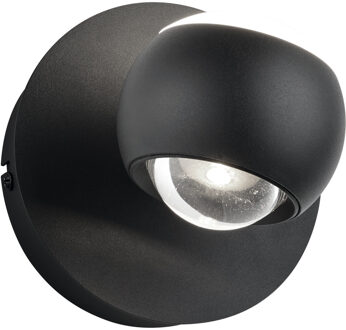 LED Wandlamp - Musterring Cannon - 1 Lichtpunt van 5 Watt - Dimbaar - Aanpasbare Lichtkleur - Draaibaar - Geheugenfunctie - Mat Zwart - Metaal Zeer Warm Wit;Warm wit;Natuurlijk wit