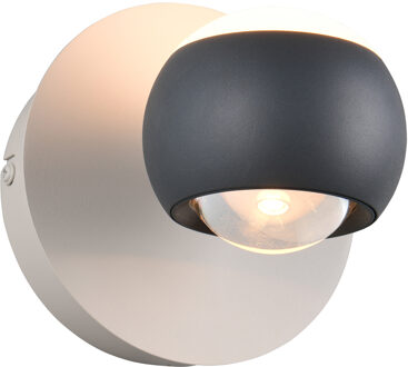 LED Wandlamp - Musterring Cannon - 1 Lichtpunt van 5 Watt - Dimbaar - Aanpasbare Lichtkleur - Geheugenfunctie - Up-and-down Verlichting - Nachtlamp - Antraciet - Metaal Zeer Warm Wit;Warm wit;Natuurlijk wit