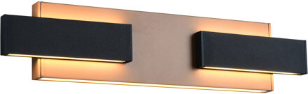 LED Wandlamp - Musterring Rivera - 1 Lichtpunt van 25 Watt - Dimbaar - Aanpasbare Lichtkleur - Geheugenfunctie - Nachtlamp - Up-and-down Verlichting - Afstandsbediening - Mokka - Metaal Zeer Warm Wit;Helder/Koud wit;Warm wit;Natuurlijk wit