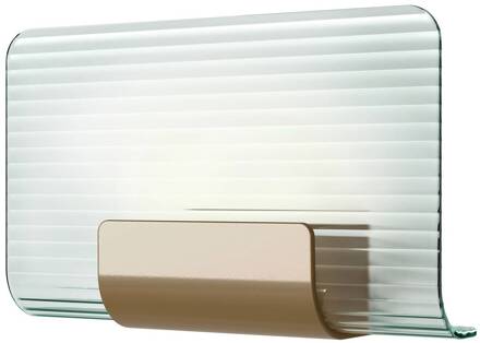 LED wandlamp Nami, messingkleurig, breedte 30 cm, glas helder, messing