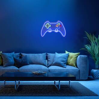 LED wandlamp Neon Gamer, USB wit, blauw, groen, rood, oranje