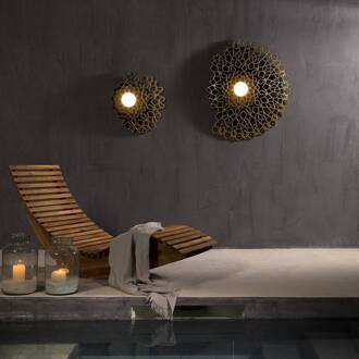 LED wandlamp Notredame, goud, 2.700 K, 63 x 56 cm