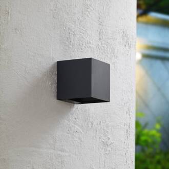 LED wandlamp op zonne-energie Lius, hoogte 15 cm, bewegingsmelder antraciet