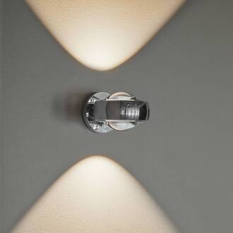 LED wandlamp Optic chroomkleurig aluminium Ø 12cm glanzend chroom