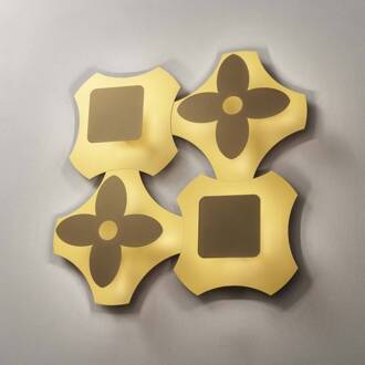 LED wandlamp ORNATO SQUARE, goud/bruin, metaal 2.700 K goud, bruin