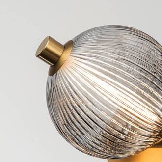 LED wandlamp PALMAS goud/rookgrijs Breedte 59 cm 3-lamps IP44 goud geborsteld, rookgrijs