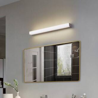 LED wandlamp Philippa, hoekig, 59 cm, aluminiumkleurig, IP44 aluminium, wit