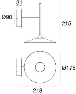 LED wandlamp Poe plus, wit