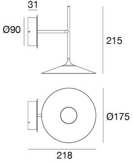 LED wandlamp Poe plus, zwart
