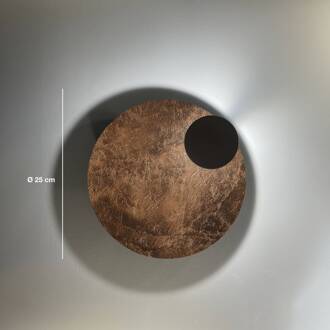 LED wandlamp Pois, brons, Ø 25 cm, dimbaar brons, zwart