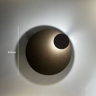 LED wandlamp Pois, bruin, Ø 25 cm, dimbaar bruin, zwart