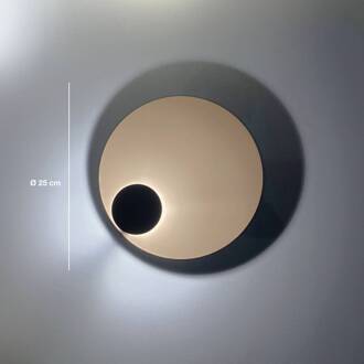 LED wandlamp Pois, crème, Ø 25 cm, dimbaar crème, zwart