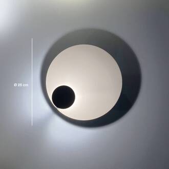 LED wandlamp Pois, wit, Ø 25 cm, dimbaar wit, zwart