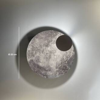 LED wandlamp Pois, zilver, Ø 25 cm, dimbaar zilver, zwart