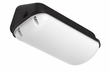 LED Wandlamp - Pragmi Wandi - Noodverlichting - 12 Watt - Aanpasbare Kleur - Noodmodule - Bewegingssensor - IP65 - Zwart - Kunststof Warm wit;Natuurlijk wit