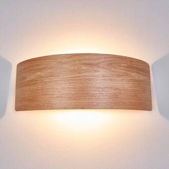 LED wandlamp Rafailia, 33 cm, hout donker hout
