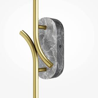 LED wandlamp RENAISSANCE, messing/marmer, hoogte 63 cm, 2-vleugelig. messing, marmergrijs