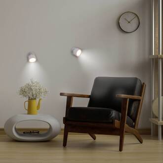 LED wandlamp Roll 8, wit, draaibaar