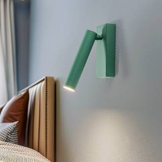 LED wandlamp Rulo, groen, staal, 3000 K
