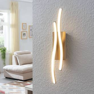LED wandlamp Safia, 45 cm, nikkelkleurig, metaal mat nikkel, wit