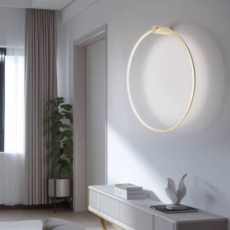 LED wandlamp Saturno, goud, Ø 80 cm, metaal, 4.000 K