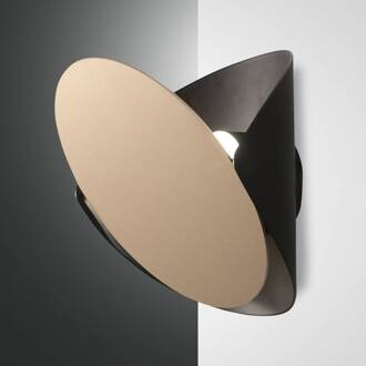 LED wandlamp Shield, dimbaar, zwart-goud zwart, goud