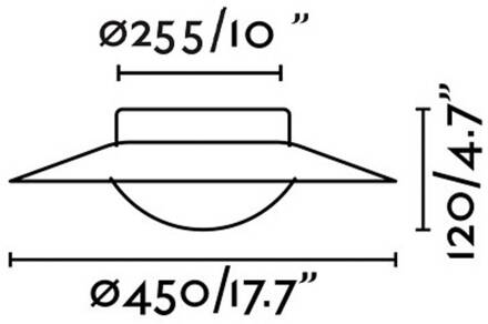 LED wandlamp Side 450, zwart/goud, staal/glas, Ø 45 cm zwart, goud