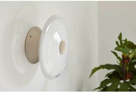 LED wandlamp Solene, wit, glas, Ø 20 cm wit, ivoor