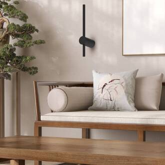 LED wandlamp Swing, hoogte 30 cm, CCT, metaal, zwart