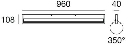 LED wandlamp Tablet W1, breedte 96 cm, wit