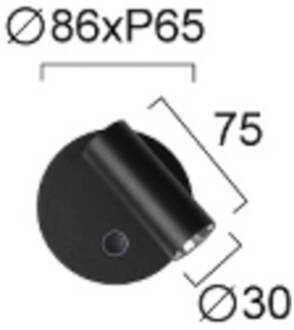 LED wandlamp Tara, zwart, Ø 9 cm, metaal