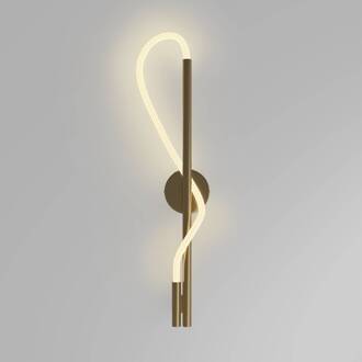 LED wandlamp Tau, goudkleurig, hoogte 84 cm, aluminium goud, wit