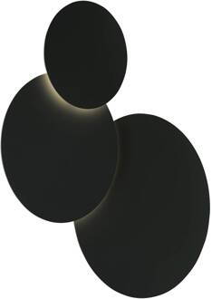LED wandlamp Tilda, rond 3-lamps, zwart