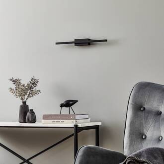 LED wandlamp Tolu, zwart, breedte 45 cm zwart, chroom