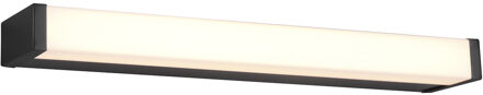 LED Wandlamp - Trion Fabian - 6W - Warm Wit 3000K - Spatwaterdicht IP44 - Rechthoek - Mat Zwart - Aluminium