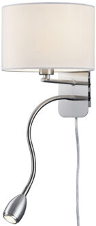 LED Wandlamp - Trion Hotia - E14 Fitting - 3W - Warm Wit 3000K - Rond - Mat Wit - Aluminium - OSRAM LEDs