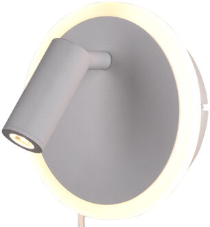 LED Wandlamp - Trion Jodan - 7W - Warm Wit 3000K - Rond - Mat Wit - Aluminium