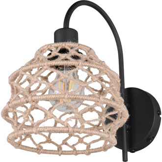 LED Wandlamp - Trion Loro - 1 Lichtpunt tot 10 Watt - E27 fitting - Flexready Connect - Mat Zwart - Metaal