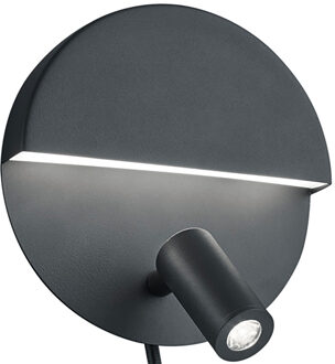 LED Wandlamp - Trion Marano - 8W - Warm Wit 3000K - Rond - Mat Zwart - Aluminium