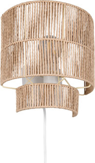 LED Wandlamp - Trion Silen - 1 Lichtpunt tot 25 Watt - E27-fitting - Flexconnect Ready - IP20 - Bruin - Papier Garen