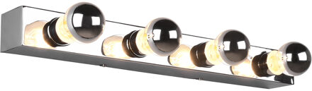 LED Wandlamp - Trion Teatri - E27 Fitting - Spatwaterdicht IP44 - Rechthoek - Mat Chroom - Aluminium Wit