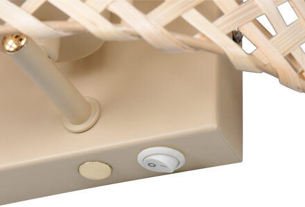 LED Wandlamp - Trion Vynx - 1 Lichtpunt tot 25 Watt - E27-fitting - Flexconnect Ready - IP20 - Beige - Metaal