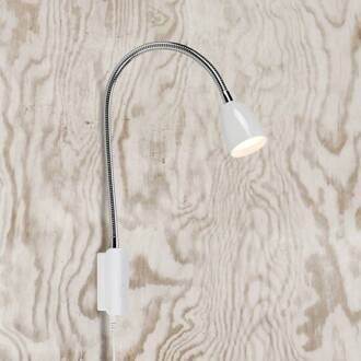 LED wandlamp Tulip met kabel en stekker, wit